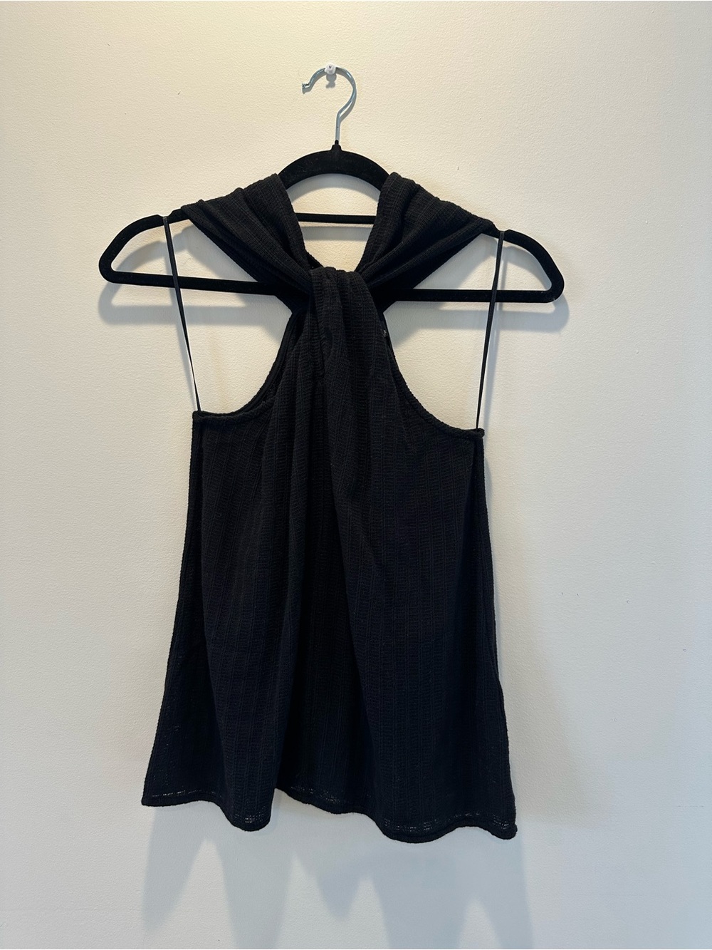 Massimo Dutti Black Knotted-Back Tank